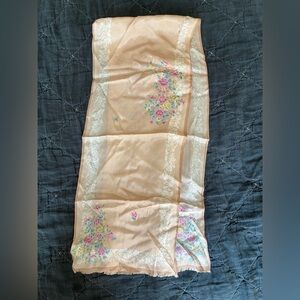 Vintage Oscar de la Renta Semi-Sheer Silk Long Scarf